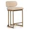 Freya Modern Classic White Upholstered Antique Brass Counter Stool