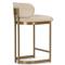 Freya Modern Classic White Upholstered Antique Brass Counter Stool
