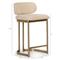Freya Modern Classic White Upholstered Antique Brass Counter Stool