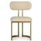 Freya Hollywood Regency Cream Upholstered Antique Brass Dining Side Chair