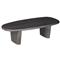 Laura Modern Classic Charcoal Oak Wood Round Edge Oval Coffee Table