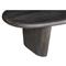 Laura Modern Classic Charcoal Oak Wood Round Edge Oval Coffee Table