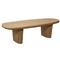 Laura Modern Classic Natural Oak Wood Round Edge Oval Coffee Table
