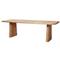 Laura Rustic Brown Oak Wood Round Edge Double Pedestal Base Dining Table - 84&quot;W