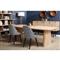 Laura Rustic Brown Oak Wood Round Edge Double Pedestal Base Dining Table - 84&quot;W
