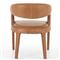 Alexander Mid Century Modern Brown Upholstered Leather Dining Arm Chair