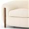 Riley Mid Century Cream Performance Brown Wood Barrel Chair