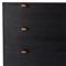 Theodore Industrial Loft Black Wood Leather Pull 5 Drawer Dresser