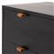 Theodore Industrial Loft Black Wood Leather Pull 5 Drawer Dresser