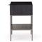 Theodore Industrial Loft Black Wood Grey Iron Leather Pulls 1 Drawer Nightstand