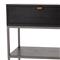 Theodore Industrial Loft Black Wood Grey Iron Leather Pulls 1 Drawer Nightstand