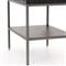 Theodore Industrial Loft Black Wood Grey Iron Leather Pulls 1 Drawer Nightstand
