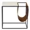 Ceve Rustic Lodge White Marble Top Sling Iron Magazine Holder