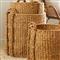 Zuri Coastal Beach Brown Woven Rattan Round Large Baskets - Set of 3