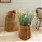Zuri Coastal Beach Brown Woven Rattan Round Large Baskets - Set of 3