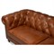 Savannah Rustic Lodge Vintage Brown Leather Nailhead Trim Tufted Sofa