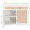 Steven Coastal Beach Matte White Natural Rattan Media Cabinet