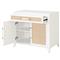 Steven Coastal Beach Matte White Natural Rattan Media Cabinet