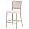 Zachary Coastal Beach Natural Grey Oak Wood Cane Back Counter Stool
