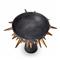 L&#39;Objet Celestial Industrial Black Earthenware Gold Spikes Footed Bowl - Small