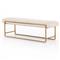 Sey Modern Beige Performance Upholstered Seat Gold Steel Bench