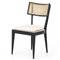 Tina Modern White Performance Upholstered Seat Black Cane Dining Chair