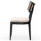 Tina Modern White Performance Upholstered Seat Black Cane Dining Chair