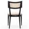 Tina Modern White Performance Upholstered Seat Black Cane Dining Chair