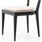 Tina Modern White Performance Upholstered Seat Black Cane Dining Chair