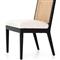 Annette Modern Classic Black Cane Wood Frame White Performance Dining Side Chair
