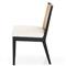 Annette Modern Classic Black Cane Wood Frame White Performance Dining Side Chair