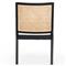 Annette Modern Classic Black Cane Wood Frame White Performance Dining Side Chair