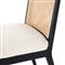 Annette Modern Classic Black Cane Wood Frame White Performance Dining Side Chair