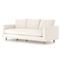 Mon Modern Classic White Upholstered Performance Natural Wood Sofa - 87&quot;W