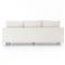 Mon Modern Classic White Upholstered Performance Natural Wood Sofa - 87&quot;W