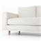 Mon Modern Classic White Upholstered Performance Natural Wood Sofa - 87&quot;W
