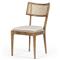 Tina Modern Beige Performance Upholstered Seat Brown Wood Cane Dining Chair