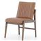 Ali Mid Century Modern Brown Leather Wood Dining Chair