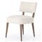 Andy Modern Classic Ivory Performance Seat Brown Wood Dining Chair