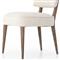 Andy Modern Classic Ivory Performance Seat Brown Wood Dining Chair