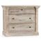 Melany French Country Natural White Wash Mango Wood 3 Drawer Nightstand