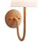 Bimini Brown Rattan White Linen Shade Armed Sconce