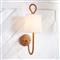 Bimini Brown Rattan White Linen Shade Armed Sconce