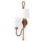 Bimini Rattan White Linen Shade Double Armed Sconce