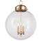Globe French Clear Glass Bronze Metal Pendant