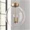 Globe French Clear Glass Bronze Metal Pendant