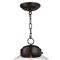 Globe French Glass Oil Rubbed Bronze Steel Pendant