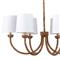 Bimini Rattan White Linen Shade Chandelier - Small