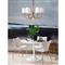 Bimini Rattan White Linen Shade Chandelier - Small