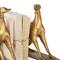 Norman Regency Antique Gold Leaf Resin Crystal Base Dog Bookends